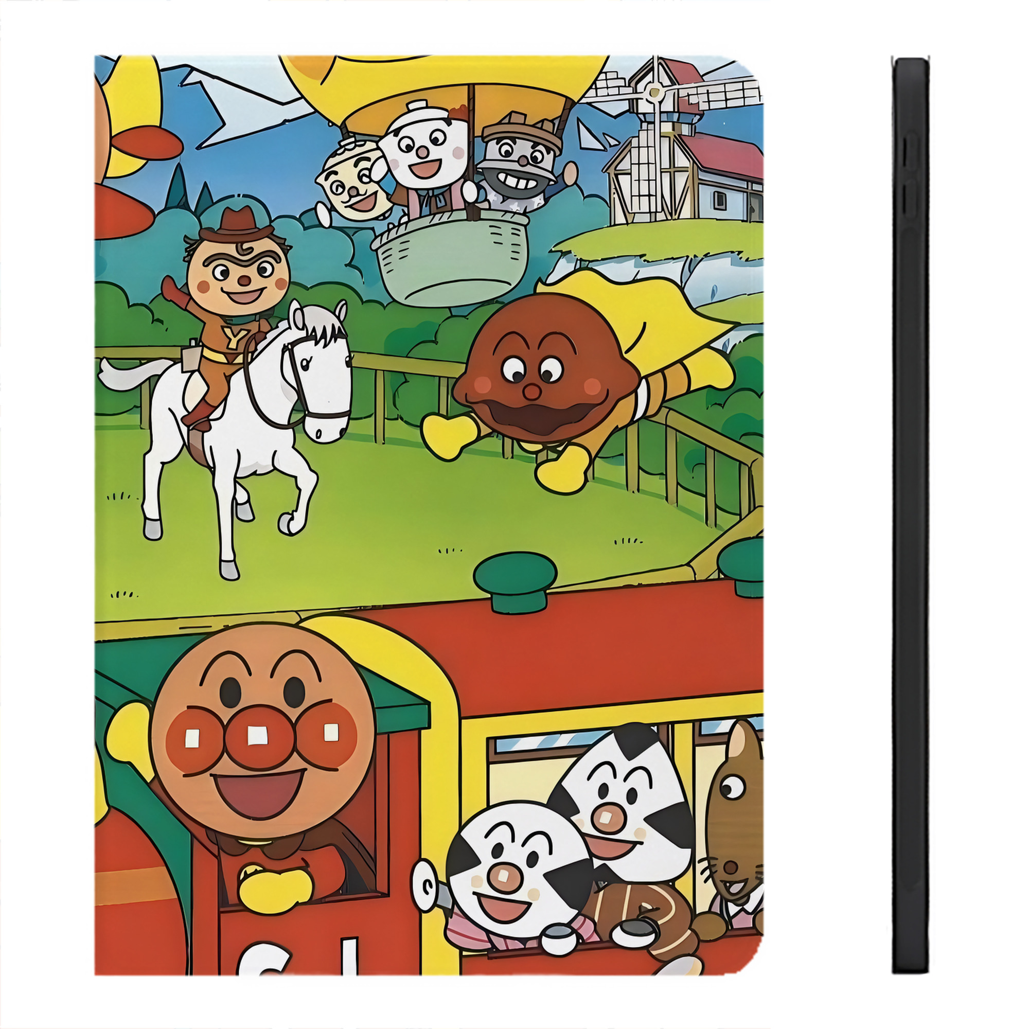 （画像用） アンパンマン Anpanman IPadケース ペンホルダー付き ブックスタイルデザイン